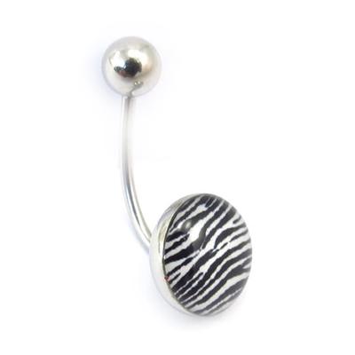 [K3083] - Body Piercing 'Zebra' Black White