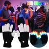 1 Pair LED Club Gloves Adjustable Flashing Modes Knitted Anti-slip Button Batteries Powered Luminous Gloves Colorful Party Flash Gloves