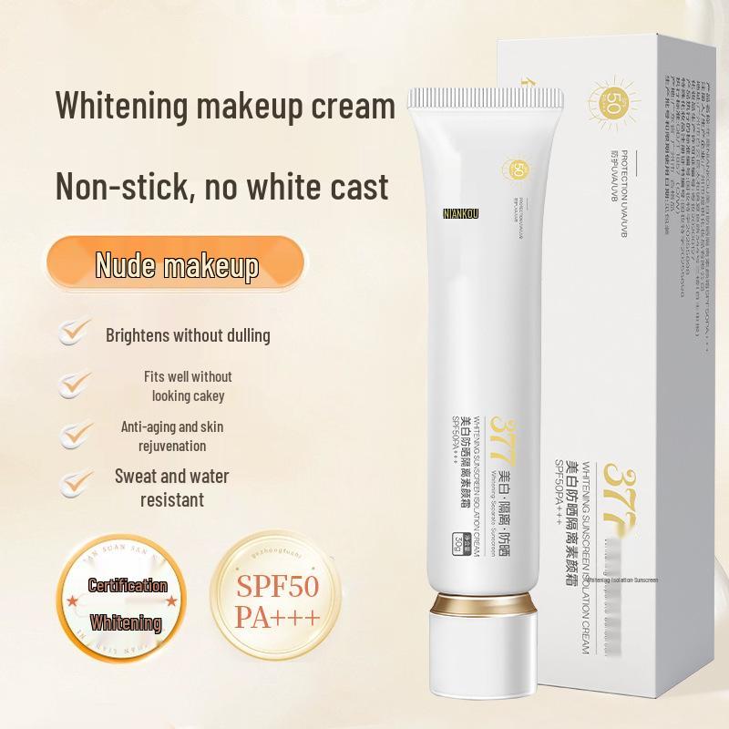Three-in-One Whitening Sunscreen & Primer: Brightens, Conceals, & Minimizes Pores Whitening Sunscreen Isolation Cream