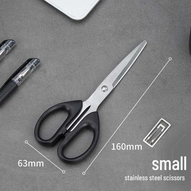 Deli 6009 Large Stainless Steel Round Head Scissors for Students & Office Use
