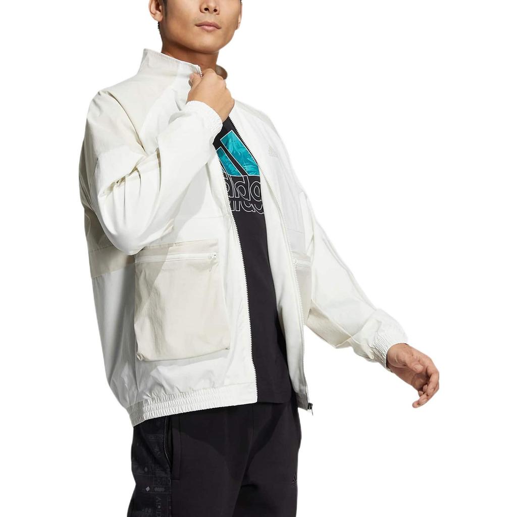 adidas Jackets Men's White Stand Collar Moderate Workwear HN9010