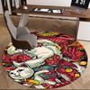 1 Alfombra Redonda de Gato y Demonio de Anime - Base Antideslizante para Silla de Oficina, Alfombra Antideslizante para Decoración del Hogar