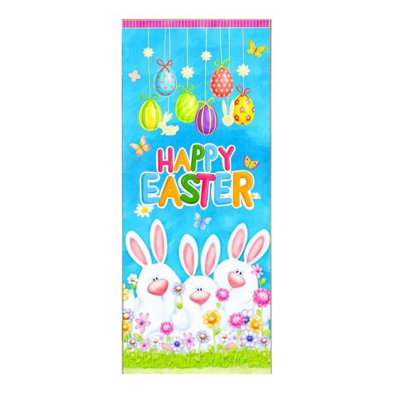 Ostern Türbanner Frühlingshase Karotte Eier Veranda Schild Große Haustür Wand Kulisse für Innen Außen Frühlingsfest Dekoration Fotokabine Requisiten