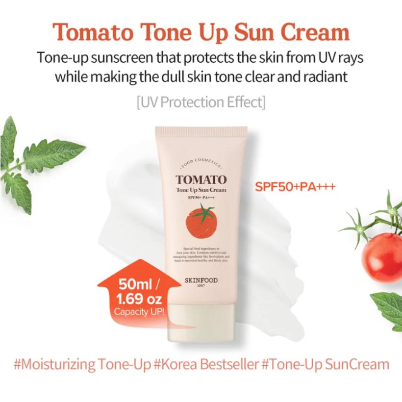 SKINFOOD Tomato Tone Up Sun Cream SPF50+ PA+++ 50ml Brightening UV Protection