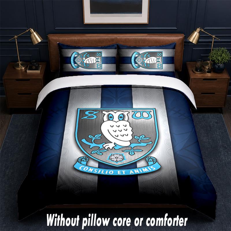 Sheffield Wednesday Design Bed Bedding Set 1 Duvet Cover + 2 Pillowcases Soft Breathable Household Bed Linens
