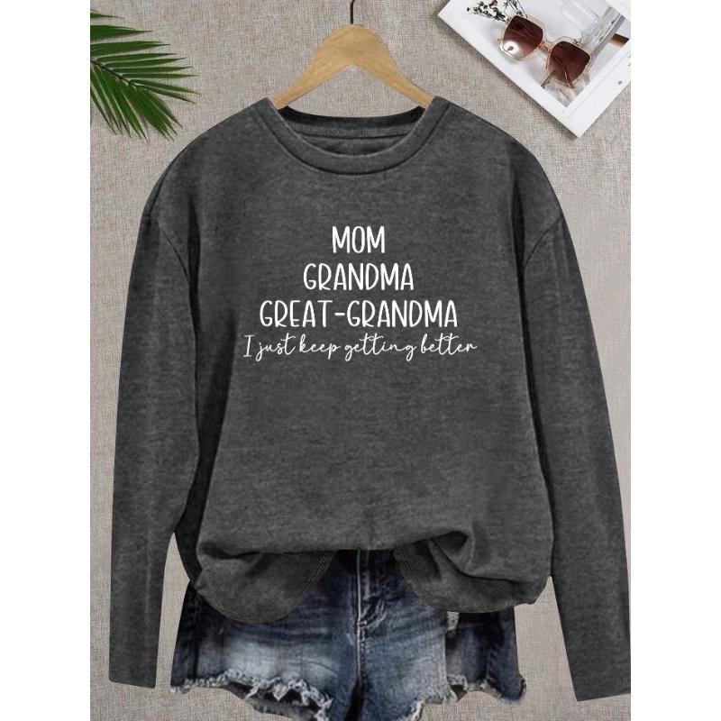 Women's Printed Graphic Casual Round Neck Long Sleeve T-Shirt