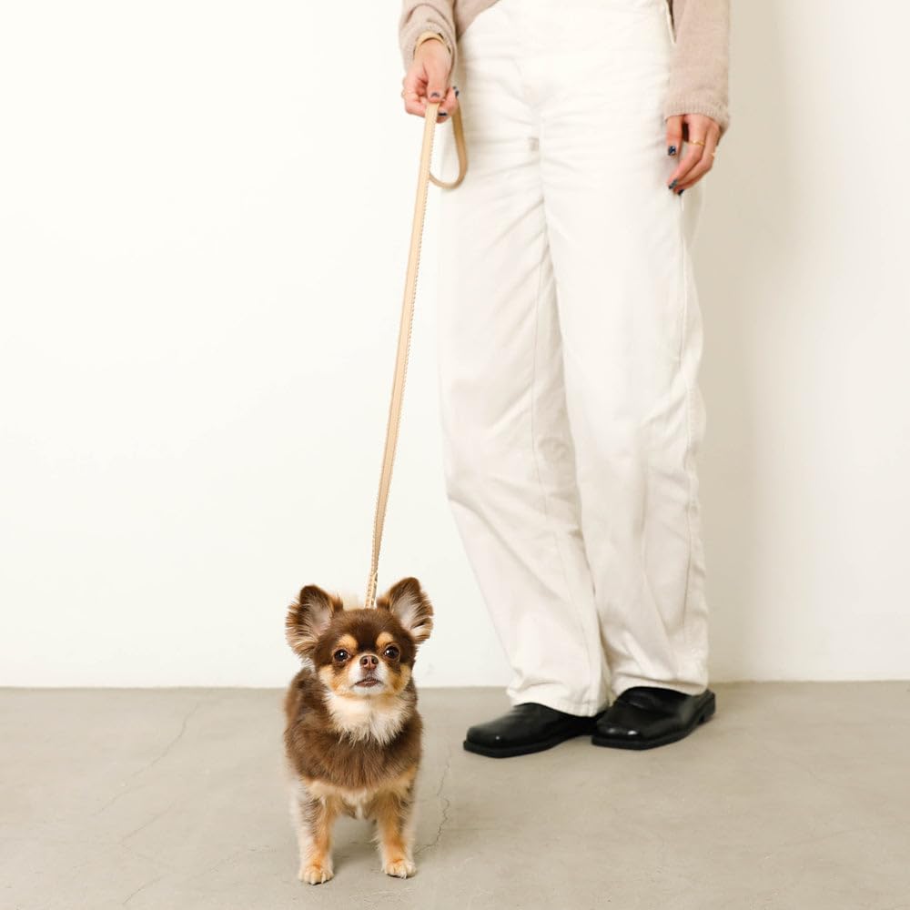 Wavy Flower Charm Leather Collar for Small To Medium Dogs Genuine Cowhide Adjustable Perfect for Walks and Outings Monchéri Dogs, (M/Pink),