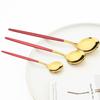 1pcs Dinnerware Mirror Stainless Steel Cutlery Set Red Gold Flatware Set Dessert Knife Spoons Forks Silverware Kitchen Tableware Set