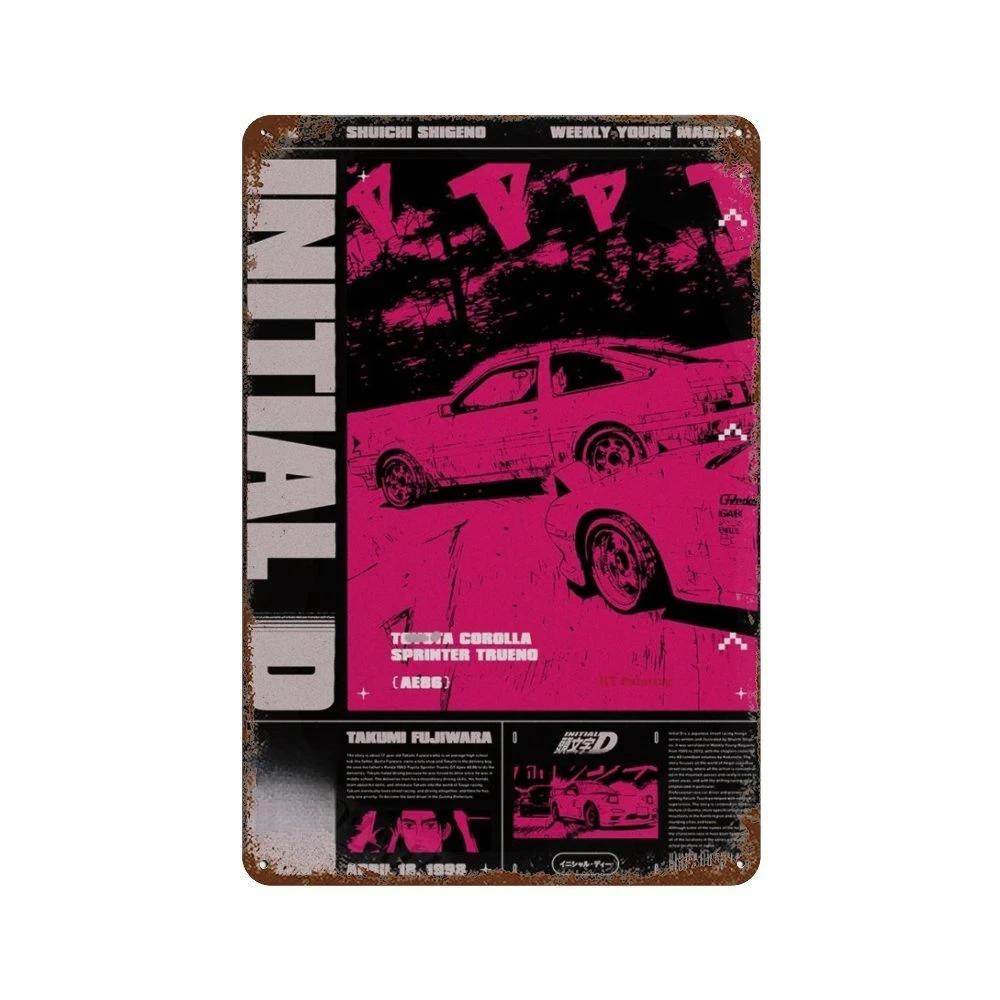 Vintage 80er Japanische Autos GTR JDM Racing Metall Blechschild Retro Plakette für Garage Club Man Cave Bar Pub Hotel Café Wanddeko