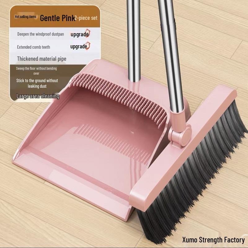 Magnetic Folding Broom & Dustpan Set for Efficient Floor Cleaning