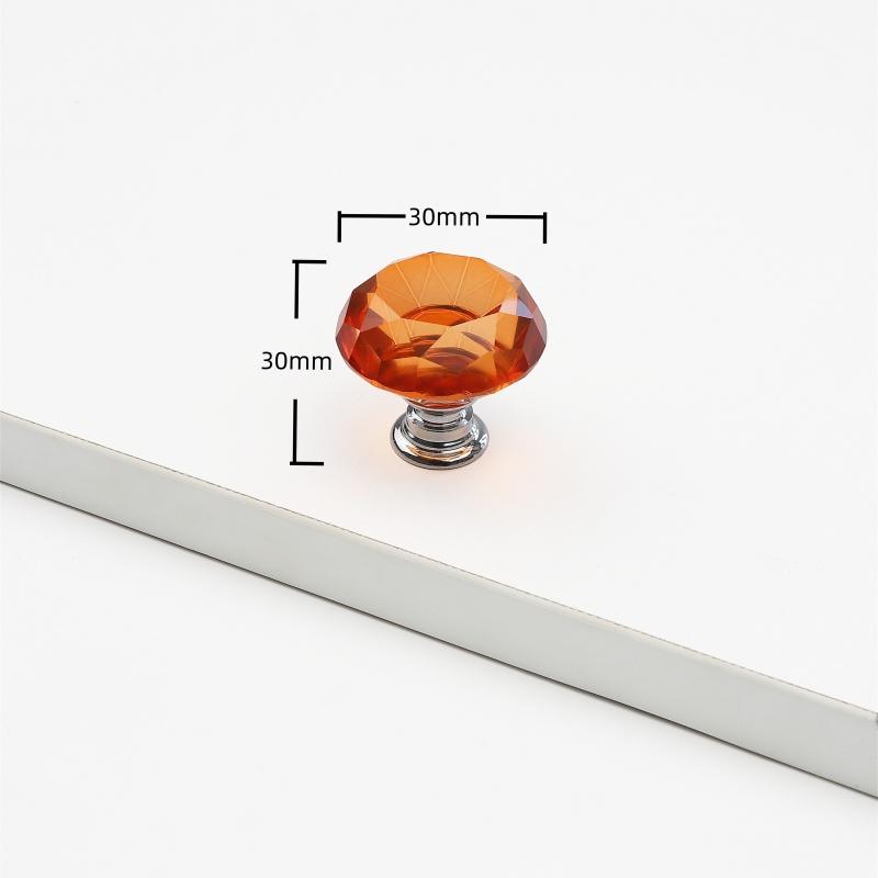 30mm Diamond Shape Design Crystal Glass Knobs Cupboard Drawer Pull Kitchen Cabinet Door Wardrobe Handles Hardware