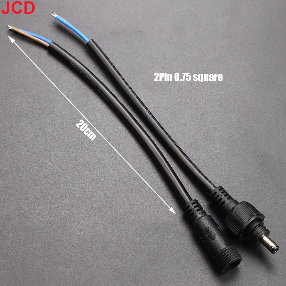 JCD 2Pin DC Power Plug 55*21mm 12V Connector IP67 Male Female Terminal Butt Joint Monitoring Line 1-5M Extension Cord Waterproof
