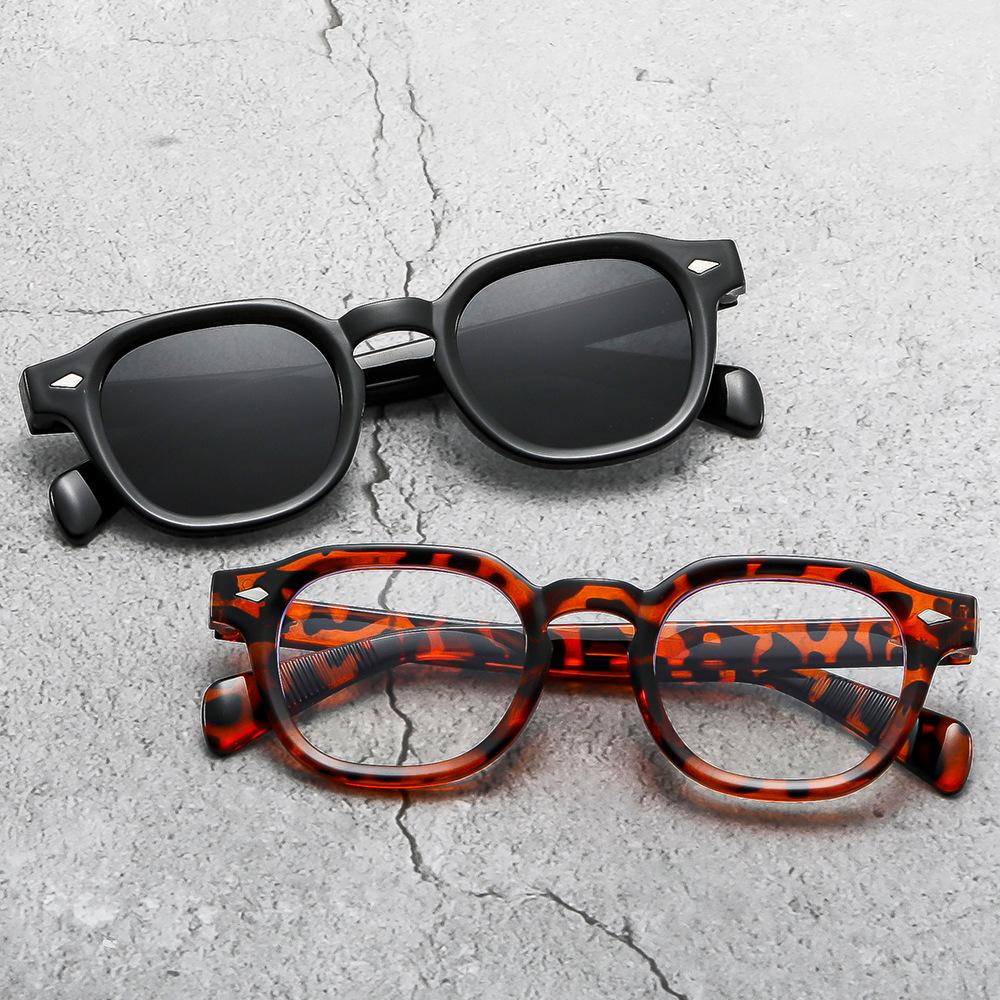 New sunglasses uv anti-ultraviolet women's and men's retro flat glasses round frame European and American sunglasses