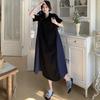DIMANAF 2025 Summer Plus Size Dress Women Vintage Dress Basic Long Elegant Loose Casual New Dress