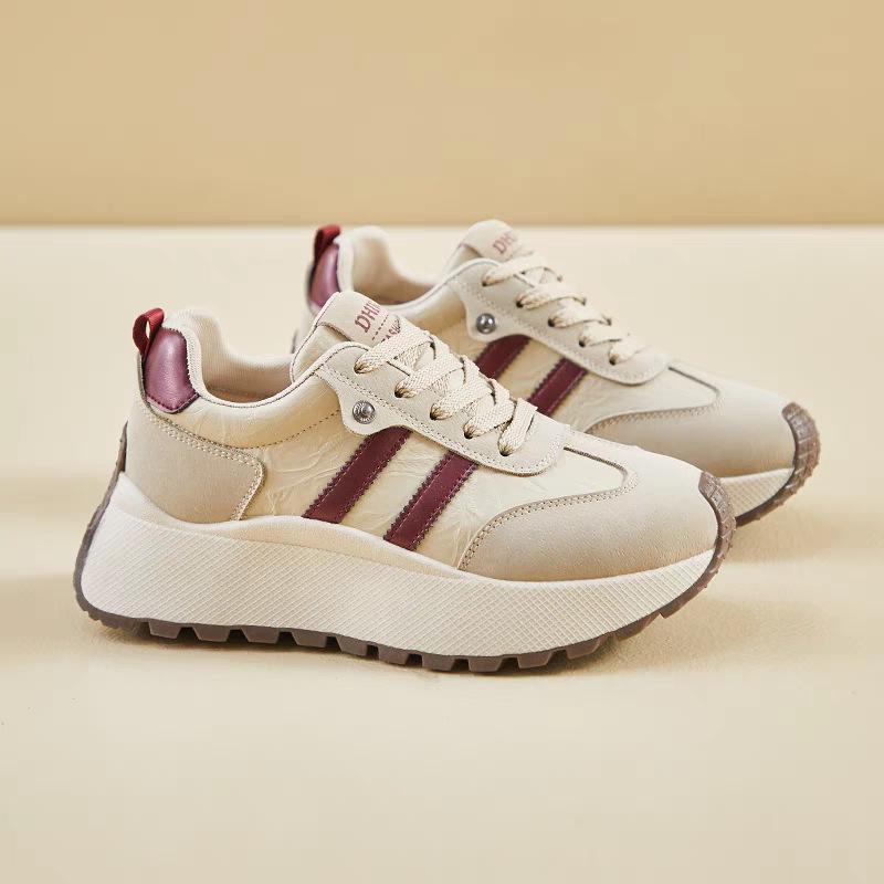 Stepping on shit sneakers women's four-season foot small waffle Forrest Gump shoes women's lightweight non-slip running platform dad shoes
