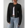 Women S Long Sleeve Knit Cardigan Sweater Short Length Loose Fit