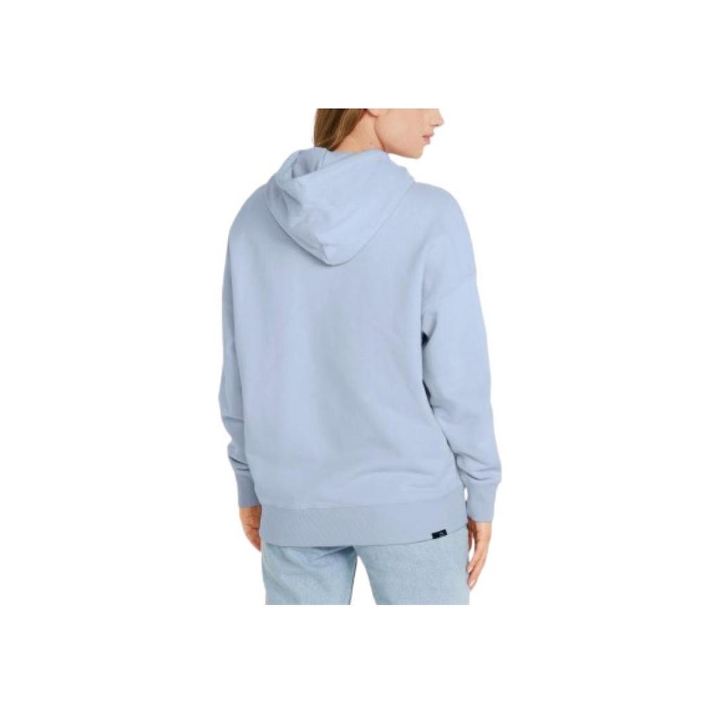 Puma Graphic Print Solid Color Hooded Long Sleeve Pullover American Sweatshirt Women Sweatshirt Ice-Blue 535388-21