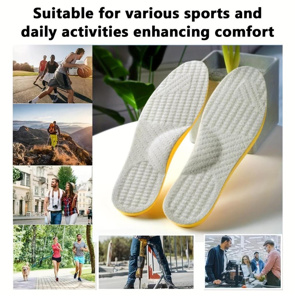 One Pair of O-shaped Leg Correction Insoles for Adults - Shock-absorbing and Breathable Plug-in Design, with Yellow Accents and Textured Surface