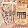 6Pcs/lot Panda Capybara Gel Pen 0.5mm Black Pen Press Erasable Pen  School Office Writing Stationery