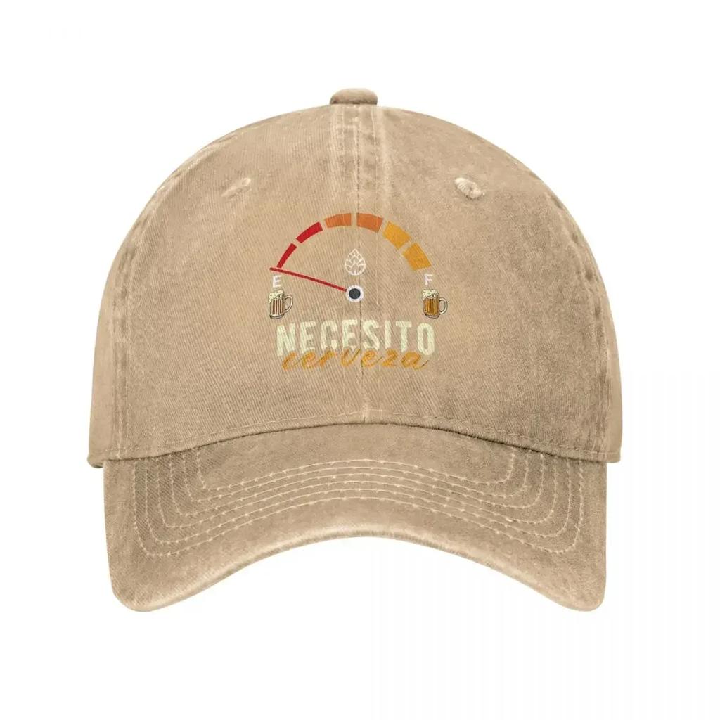 Vintage Necesito Cerveza Mexican Beer Baseball Cap Unisex Style Distressed Denim Snapback Cap All Seasons Travel Caps Hat