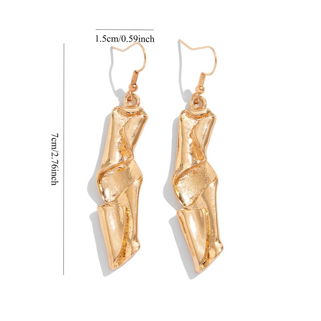 Punk Vintage Irregular Choker Necklace Earrings Ring Set For Women Fashion Gold Silver Color Clavicle Jewelry Set