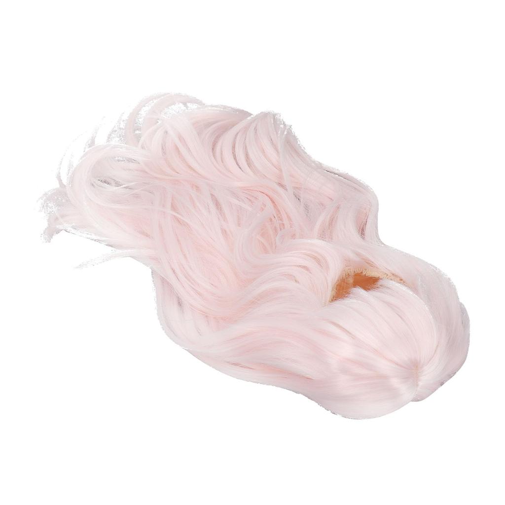 Stylish and Smooth Cotton Doll Wig for Dolls, Fits Heads 35-39cm (light Pink), Perfect for DIY Doll Making and Hair Accessories.