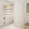 Luxury Bedroom and Bathroom Faux Linen Curtain: Waterproof, Mildew-Proof, Dry/Wet Separation for Shower or Kitchen Partition.