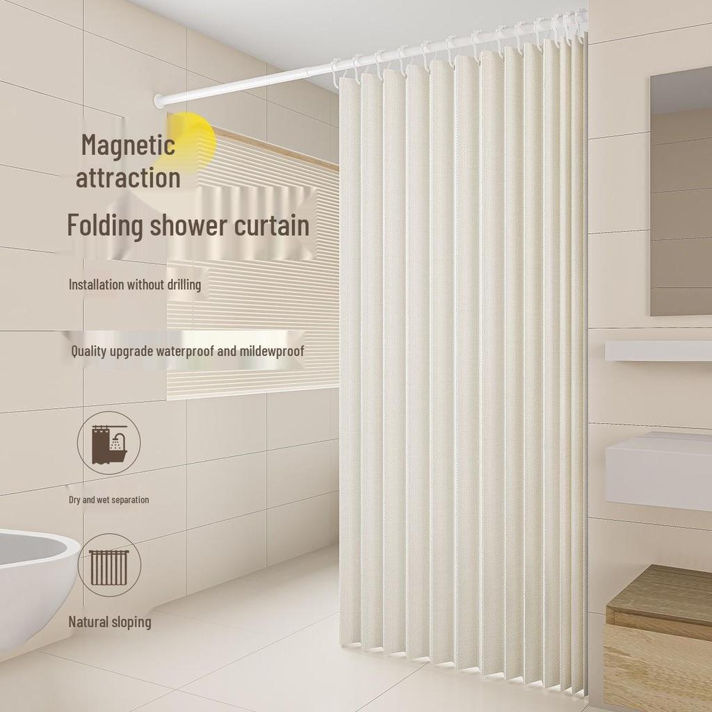 Luxury Bedroom and Bathroom Faux Linen Curtain: Waterproof, Mildew-Proof, Dry/Wet Separation for Shower or Kitchen Partition.