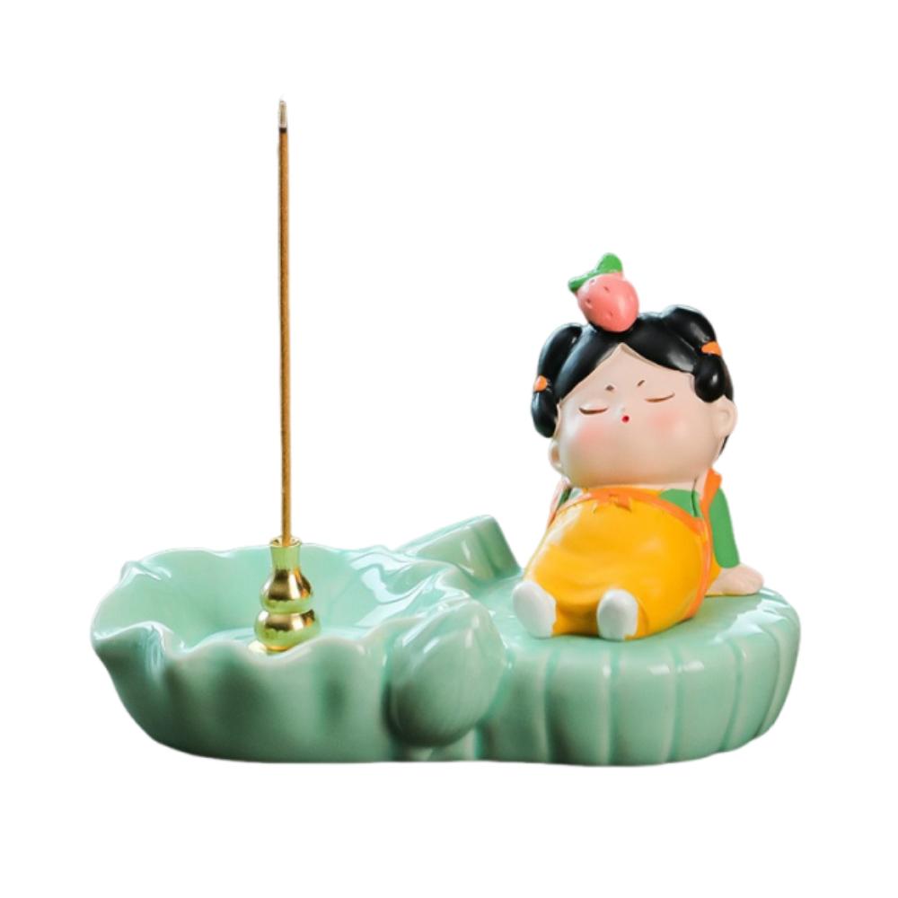 Creative Cartoon Girl Incense Burner Tang Dynasty Lady Cute Sticks Incense Tray Housewarming Gift