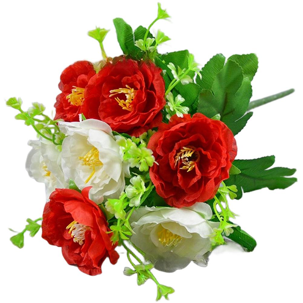 Realistic Silk Petals Artificial Flowers Plastic-wrapped Wire Stems