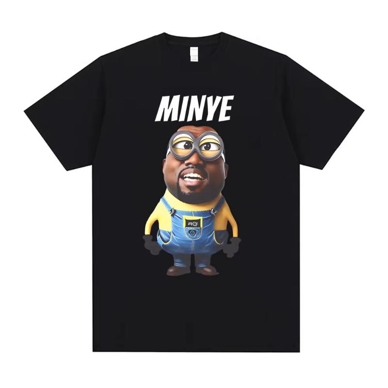 

Rapper Kanye West Minye Funny Meme T Shirt Men Women Hip Hop Vintage Oversized Tshirt Men s Casual Cotton Short Sleeve T-shir... S разноцветный