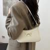 Elegant Bow Design Underarm Bag Women Fashi Pu Leather Hobo Bag Stylish Shoulder Bag Korean Minimalist Commute Crossbody Bag