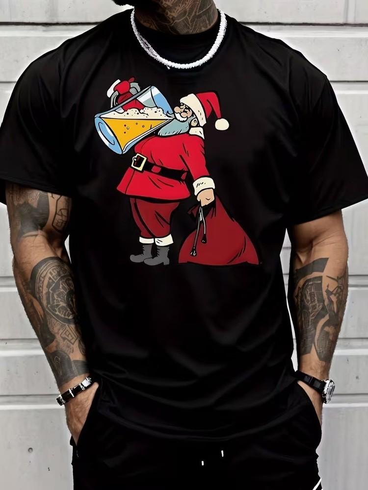 Santa Claus Enjoying a Beer Shirt, Santa Christmas, Beer Christmas S-5XL Q8495 Unisex T-Shirt XL
