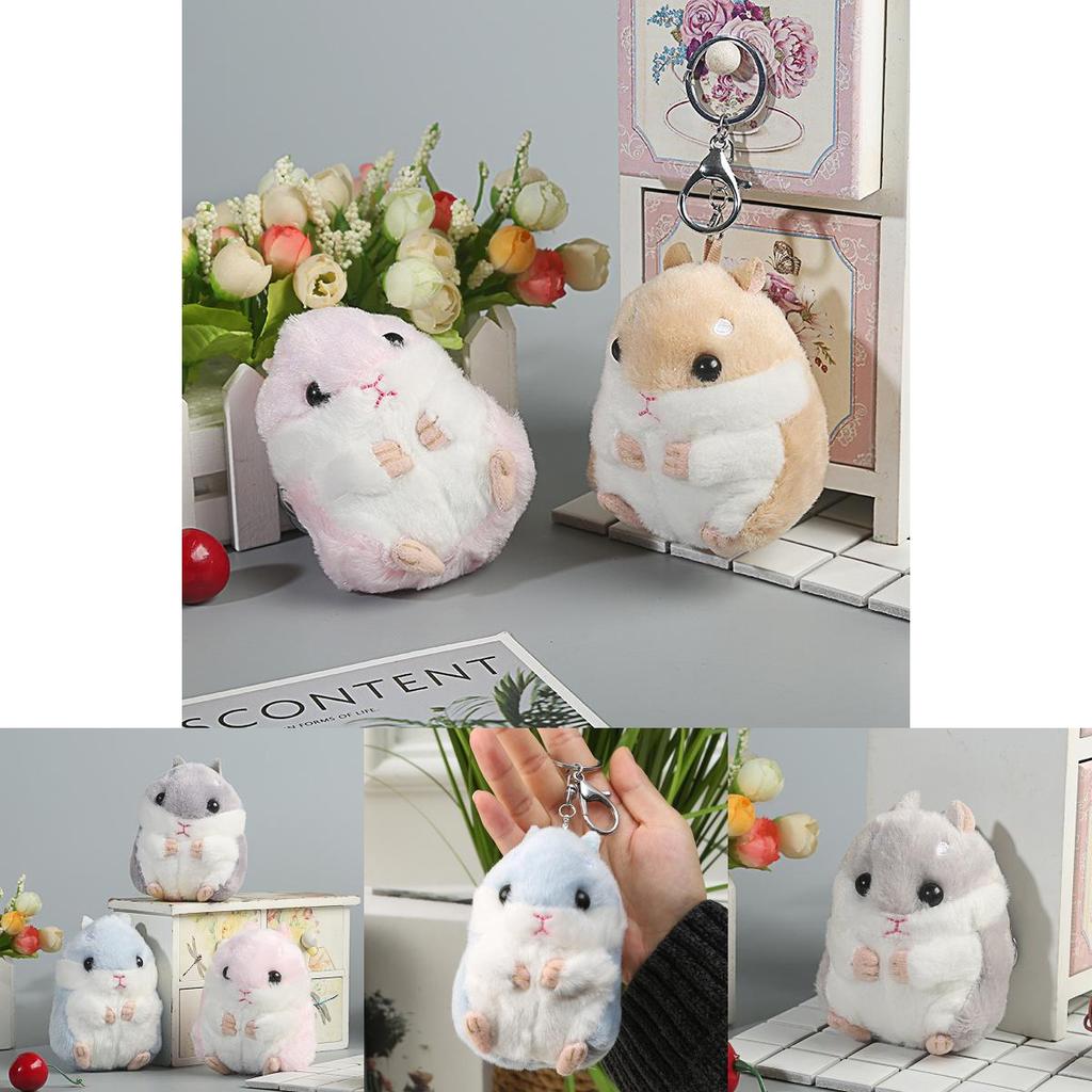 Charming Hamster Plush Keychain Cartoon Figure Soft Toy Perfect For Gifts