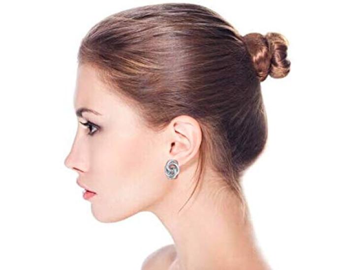 14K Gold Plated Polished Brass Interlocking Love Knot Earrings [Bling Jewelry] Women's Clip-on