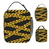 Caution Tape Roll Lunch Bag For Child Crime Scene Lunch Box Kawaii Beach Cooler Bag Portable Insulated Thermal Tote Handbags