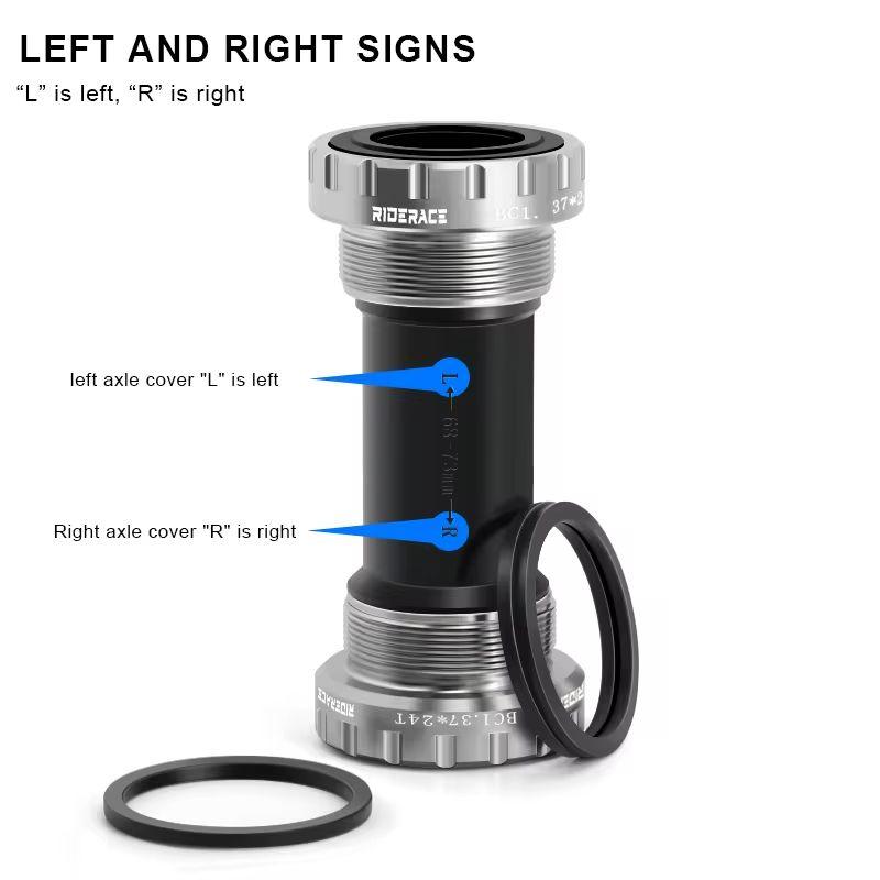 BB68-73mm Bicycle Bottom Bracket Adapter Crank 1.37/24mm For Road Bike Hollowtech Central Axis Aluminum Alloy MTB Accessories