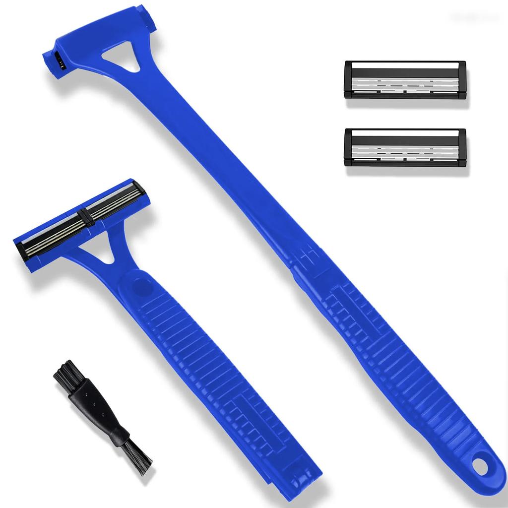 Painless Back Shaver Hair Remover 2 in Back Leg Hair Trimmer Razor Foldable Handle Back Hair Removal Men Body Groomer