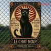 Vintage Black Cat Tin Sign  Retro Metal Wall Art for Home  Cafe Decor