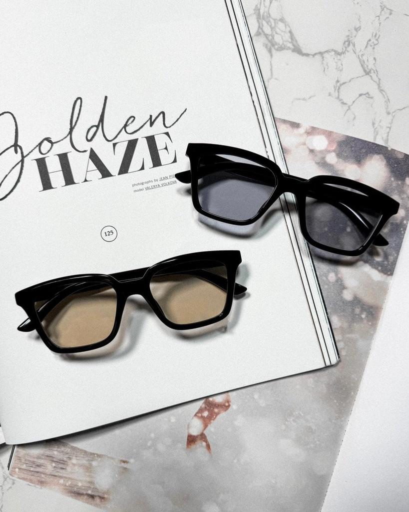Square Frame 2 Sunglasses Brand Popular Stylish Fashion Glasses UV Protection [Flex] (Fblack Llight Orange) Women's Men's