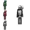 Halloween Double Head Skeleton Costume Cosplay For Kids Theater Performance
