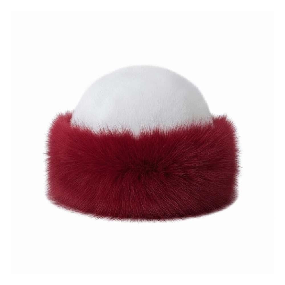 Thick Plush Fluffy Trapper Cap Round Top Plush Bucket Hats Christmas Fur Hat  Ladies