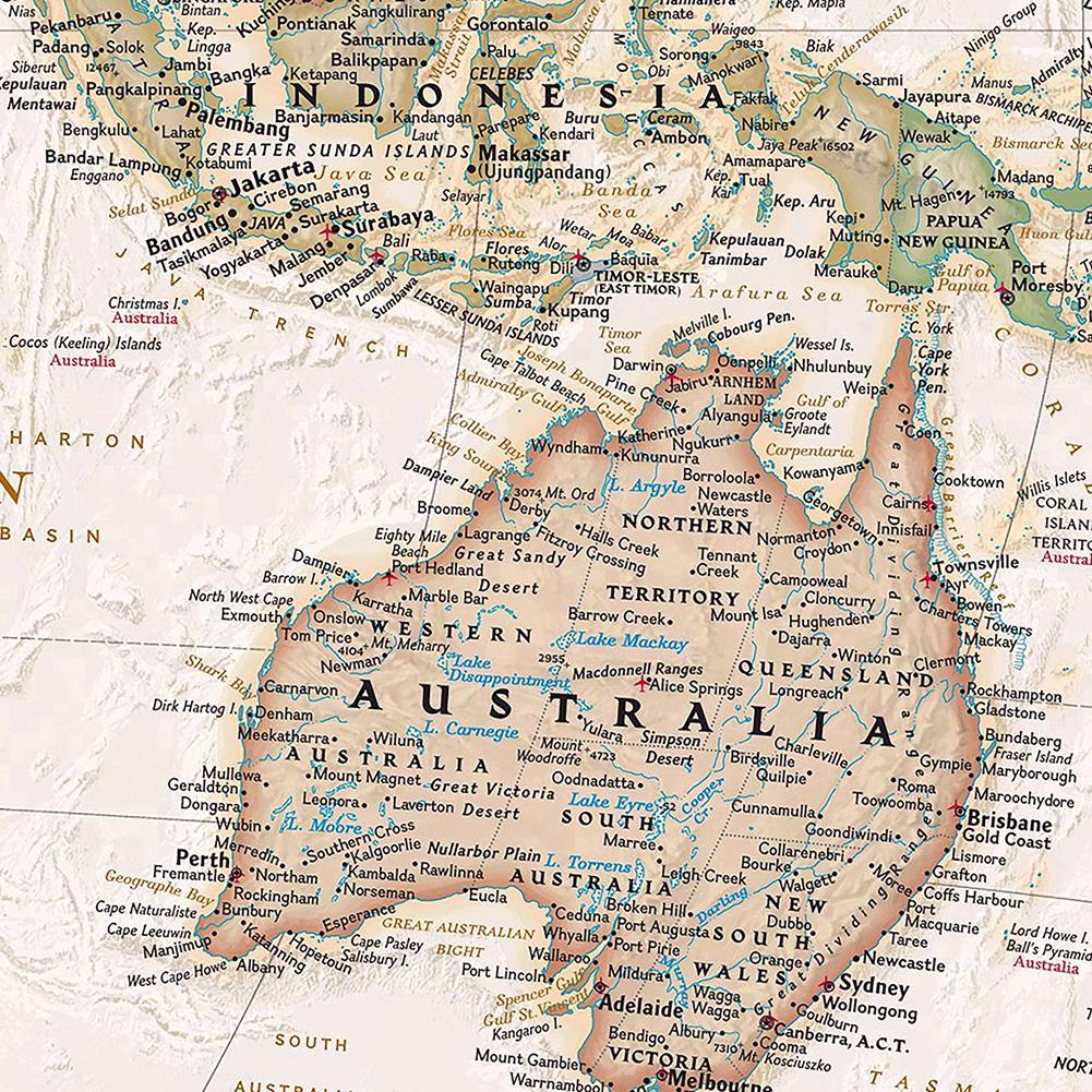 The Vintage World Map,Painting Retro Decorative Hanging Picture Wall Art Poster, School Supplies Home Decor,Travel Supplies