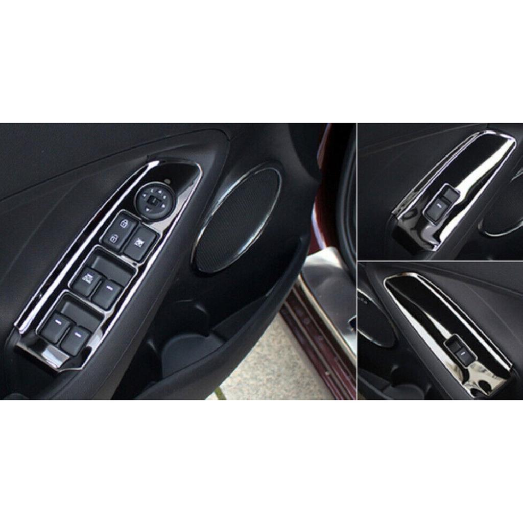 For Kia K3 Forte 2014-2018 Black Steel Inner Door Window Switch Lift Cover Trim