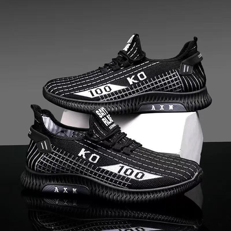 

2025 Low Cut Lightweight Sports Shoes Men Tennis Shoes Korean Edition Trendy Shoes 2025 Summer Flying Weaving Mens Running Shoes 39