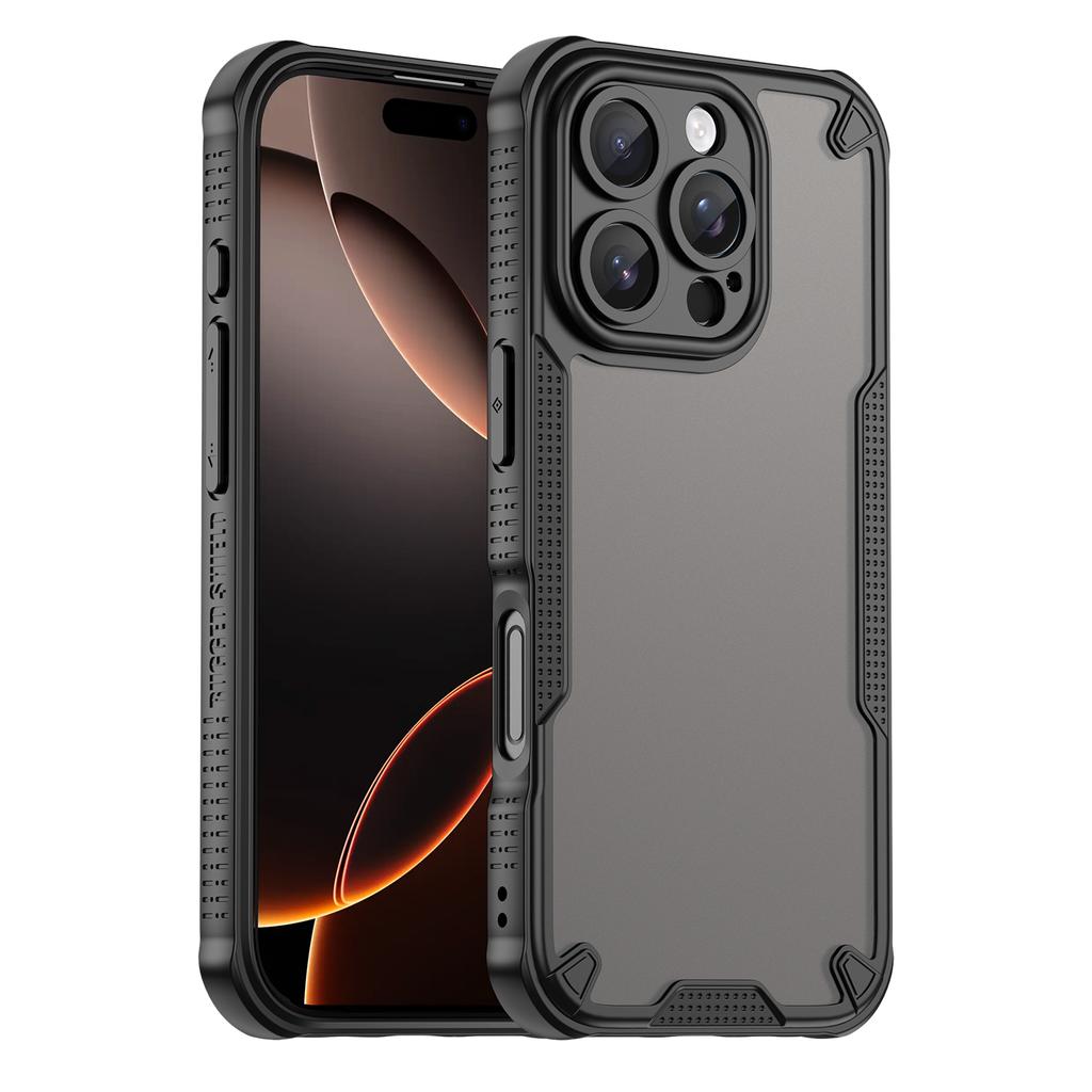 Armor Series For iPhone 16 Pro Case PC+TPU Semi-Transparent Frosted Finish Protective Phone Cover