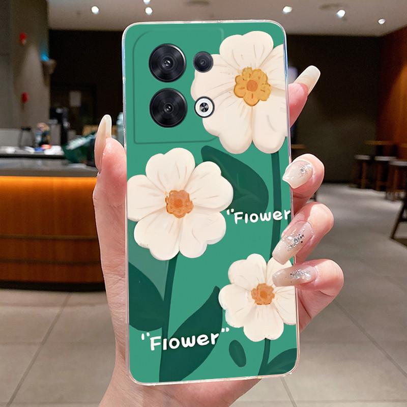 Hülle für OPPO Reno 8 5G Mode Schmetterlingsblumen Klar Weiches TPU Silikon Rückseite für OPPO Reno 8 Pro / Reno8 5G Handyhülle