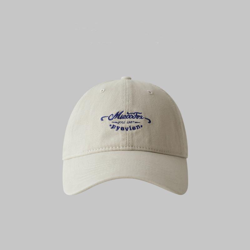 

New embroidered letter baseball cap for girls, wide-brimmed soft top hat, pure cotton outdoor versatile cap for men Adjustable
