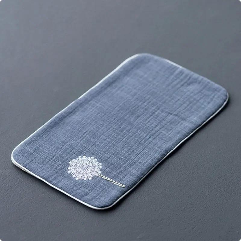 

Cotton and Linen Thickened Tea Towel Absorbent Embroidered Tea Towel Custom Tea Table Rag Cloth Tea Cloth Tea Ceremony Supplies 30X15CM