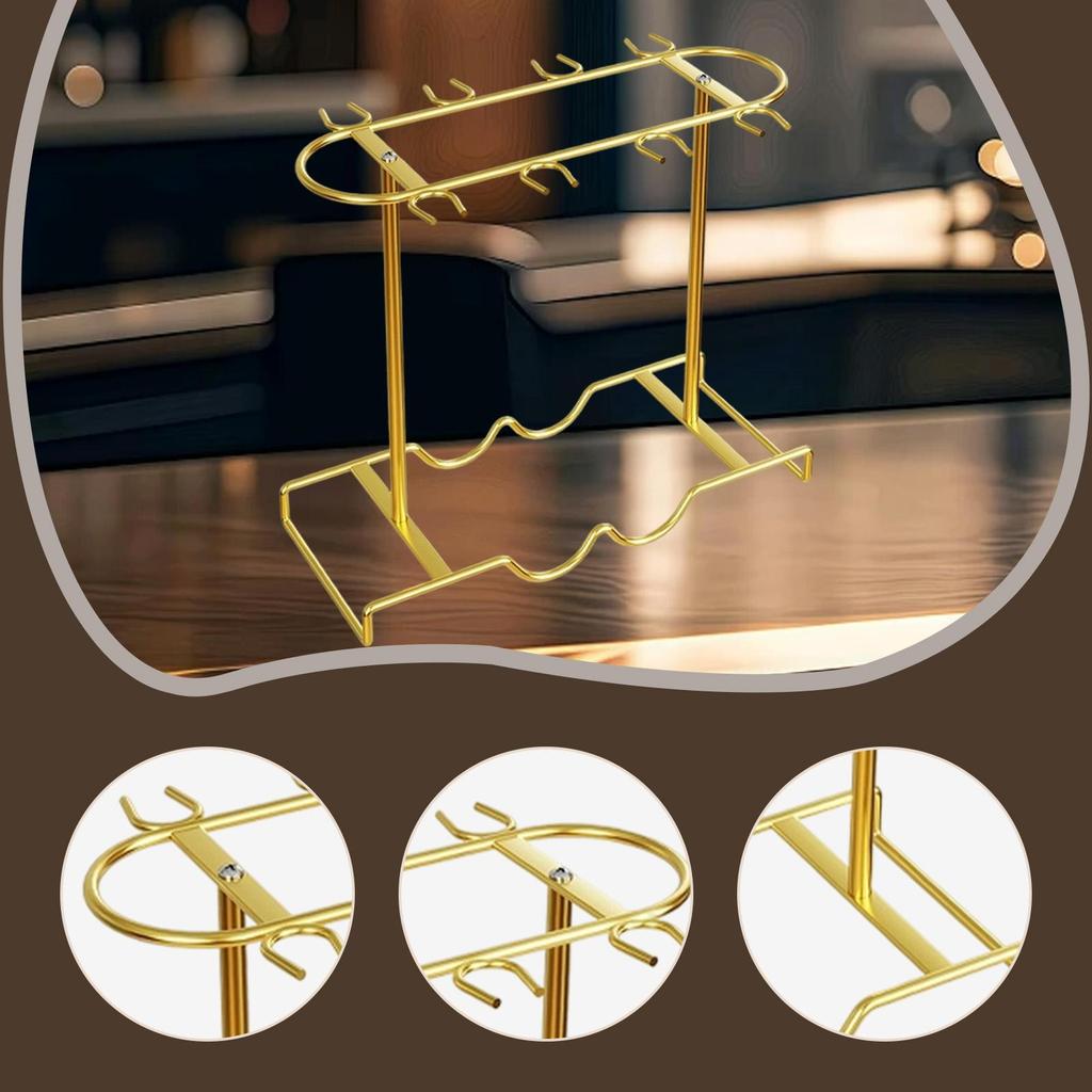 Countertop Wine Glass Holder Freestanding Desktop Goblet Rack Wine Rack for Dining Room, Kitchen, Restaurant, Home, Wine Cabinet